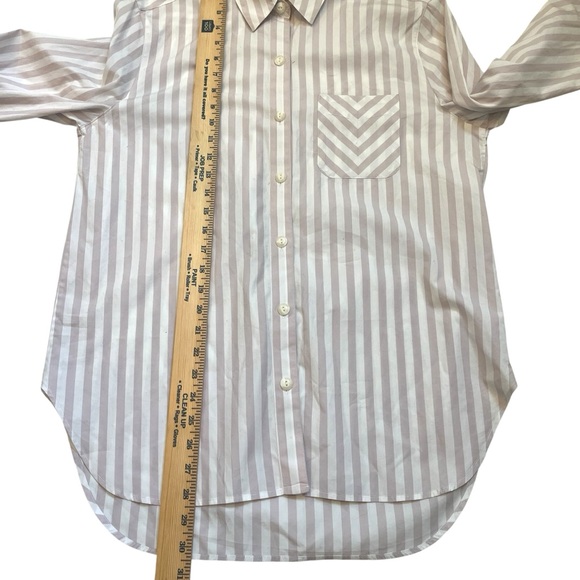 Rag & Bone Maxine Stripe Cotton Poplin Shirt Women SP Mauve Neutral - Picture 7 of 9